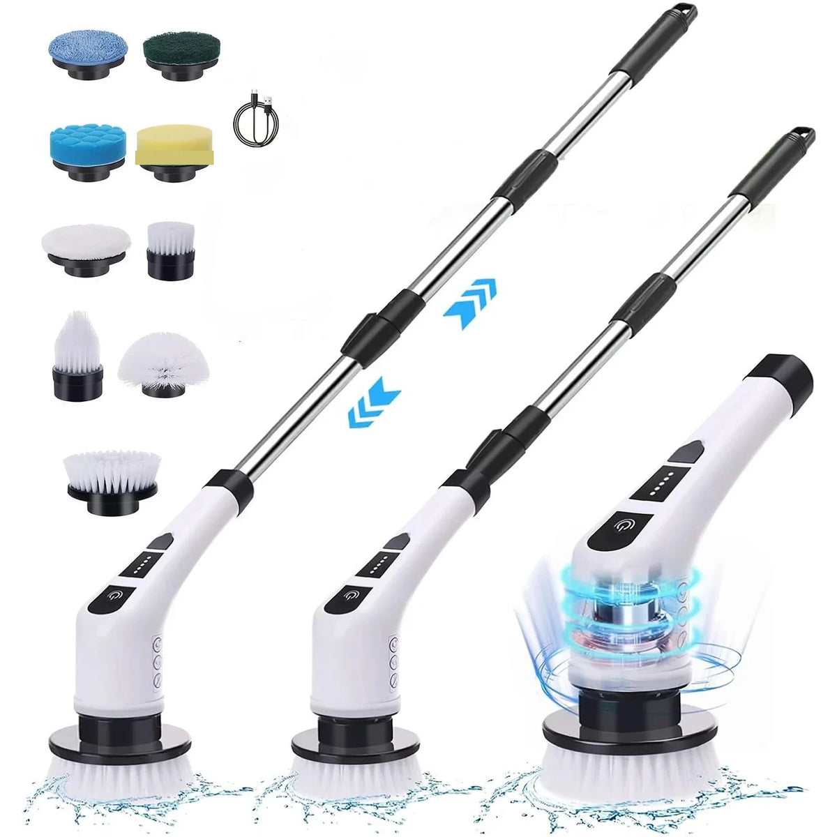 Electric Cleaning Brush 9-in-1 – Spin Scrubber for Bathroom & Kitchen