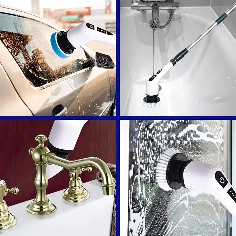 Electric Cleaning Brush 9-in-1 – Spin Scrubber for Bathroom & Kitchen