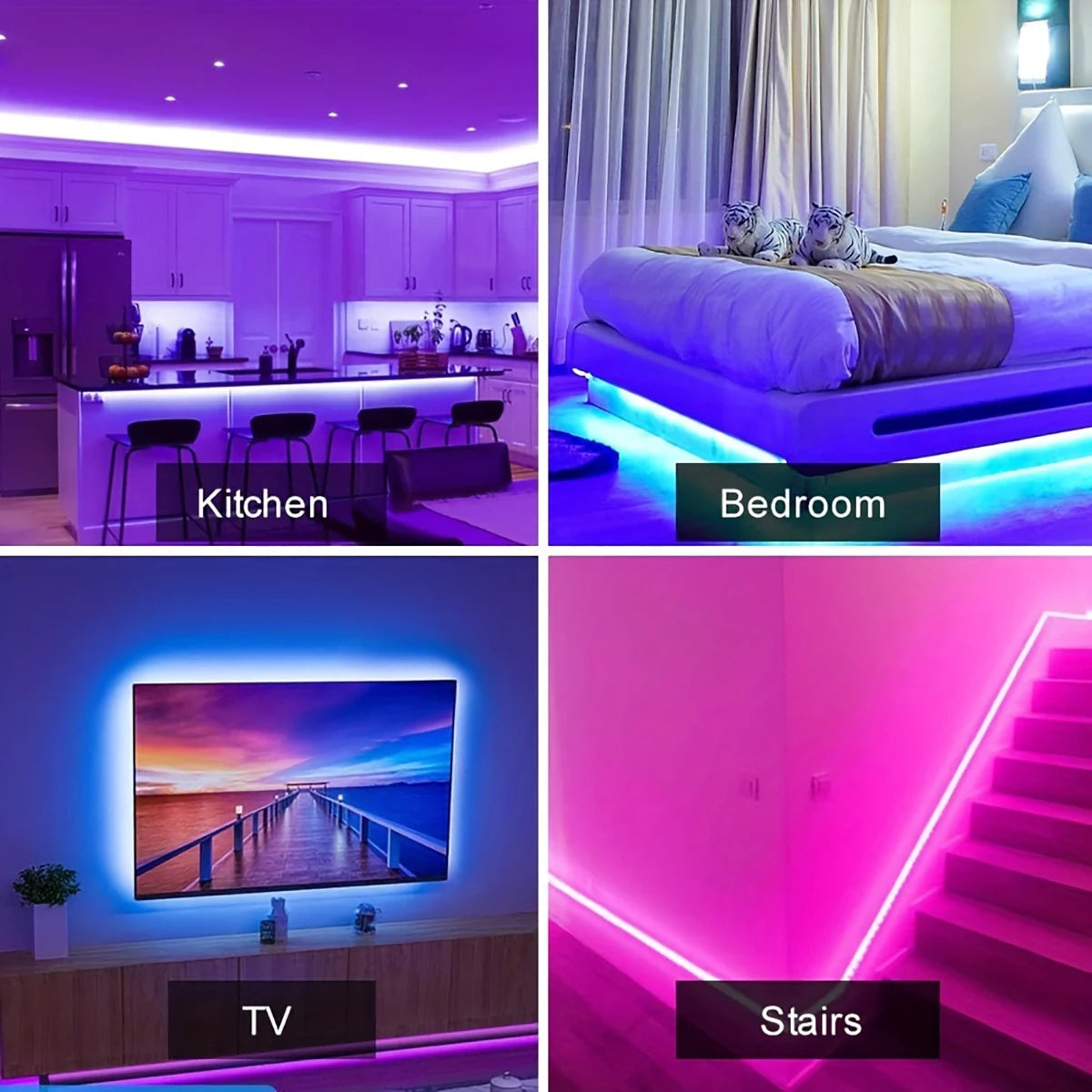 RGB LED Strip Lights – Music Sync, Remote Control, USB Powered