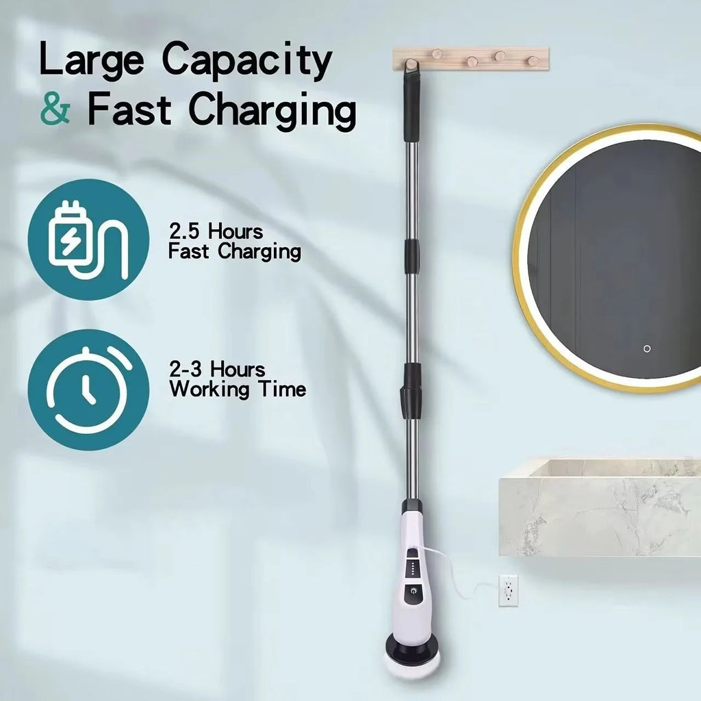 Electric Cleaning Brush 9-in-1 – Spin Scrubber for Bathroom & Kitchen