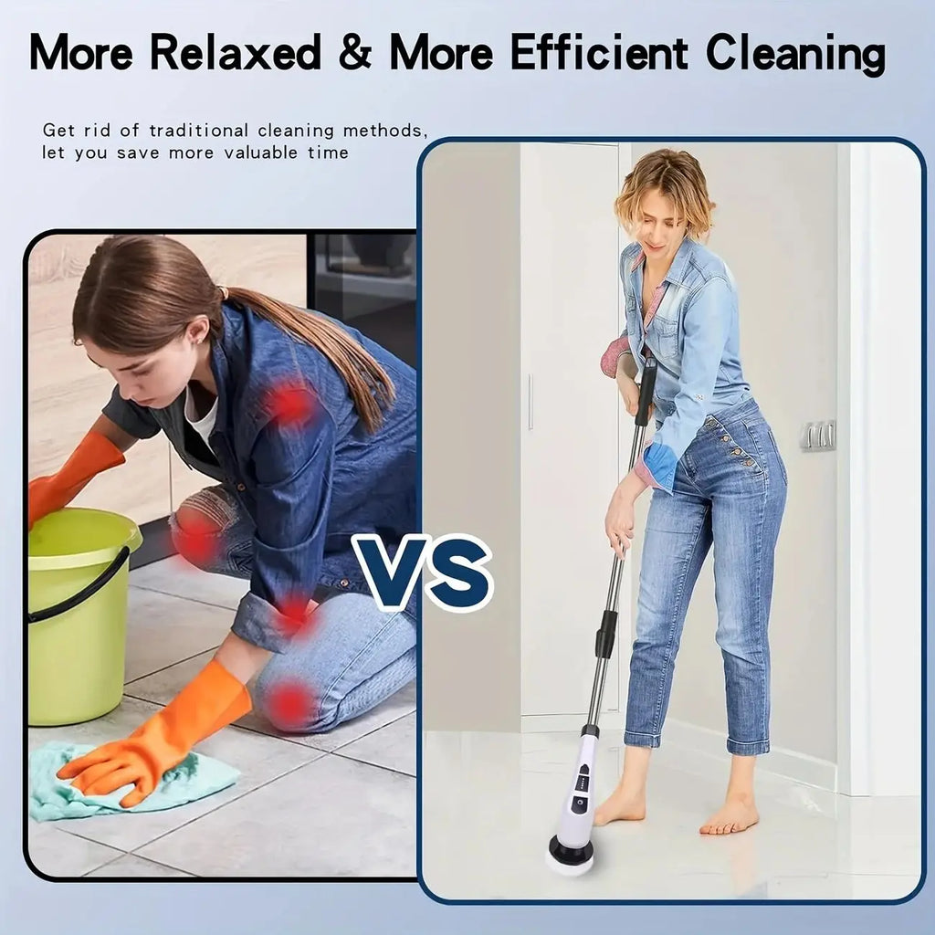 Electric Cleaning Brush 9-in-1 – Spin Scrubber for Bathroom & Kitchen